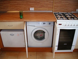 Стиральная машина на кухне: миниатюрный помощник, дополняющий дизайн интерьера