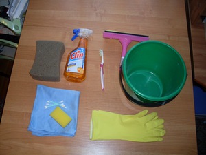 Перед тем, как приступить к работе, нужно выбрать моющие средства, тряпки и щетки.