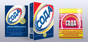 Продают кальцинированную соду в небольших пачках.