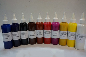 Краска для кожи поможет закрасить потертости и дефекты.