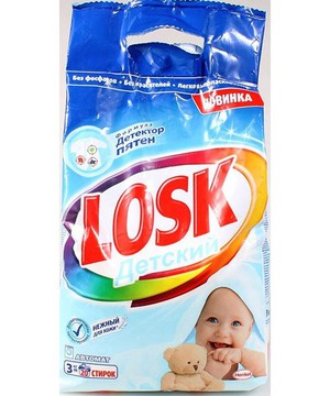 Порошок LOSK Автомат Детский подойдет даже для стирки пеленок.